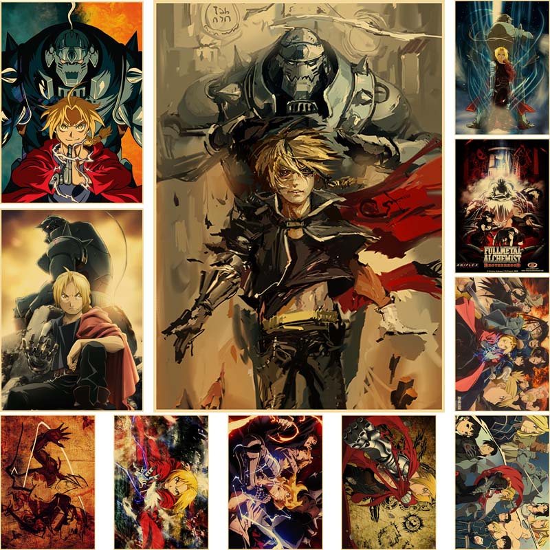 Kraft Paper Anime Poster Fullmetal Alchemist Vintage Posters Wall