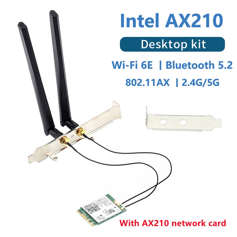 WiFi 6E Intel AX210 Bluetooth 5.2 + 3000Mbps 2.4Ghz 5Ghz 6Ghz M.2
