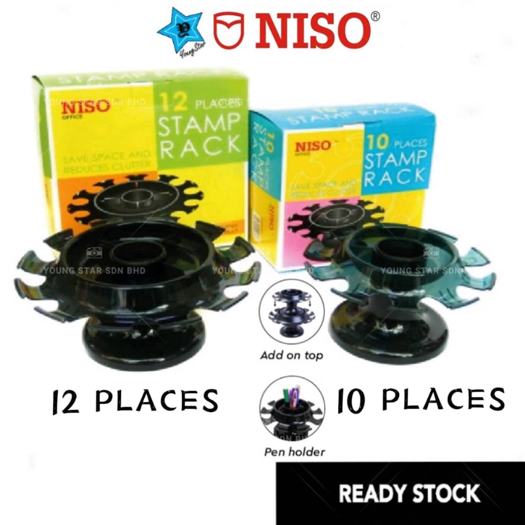 Niso Rubber Stamp Rack Holder 10 or 12 places ( 1 pcs price ) Shopee