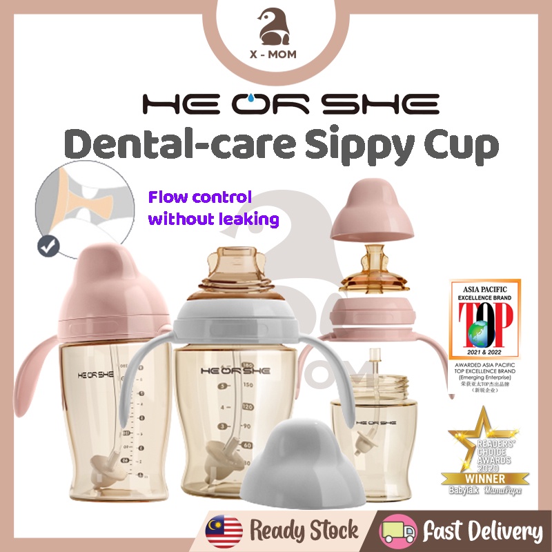 He Or She DentalCare Sippy Cup Heorshe Antibacterial Learning Training