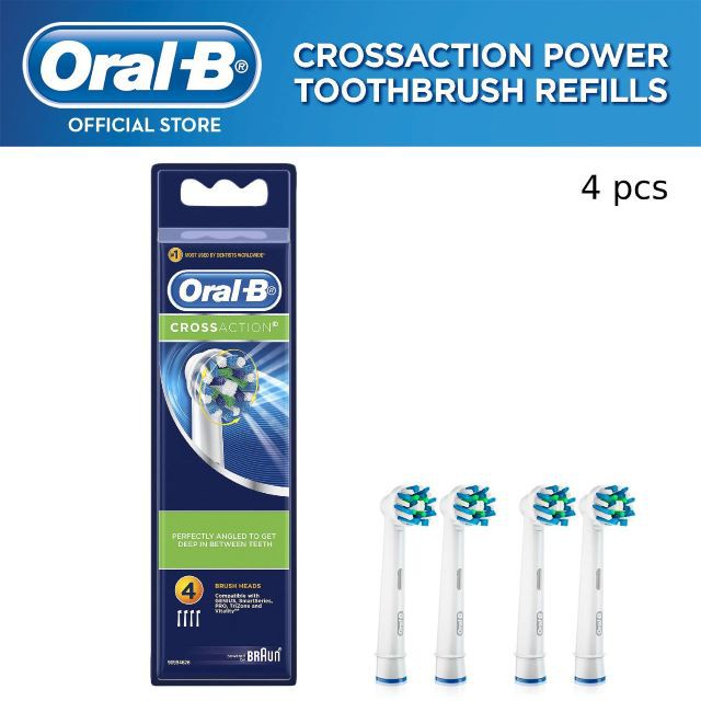 Oral B Cross Action Replacement Brush Head 4 Pack Shopee Malaysia