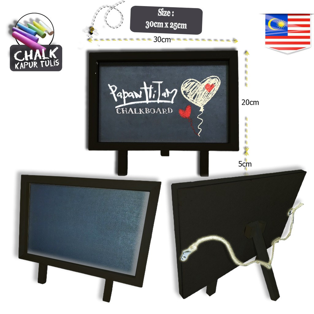 A4 (30cm*25cm) Fix Stand & Hanging CHALKBOARD Blackboard Papan Hitam