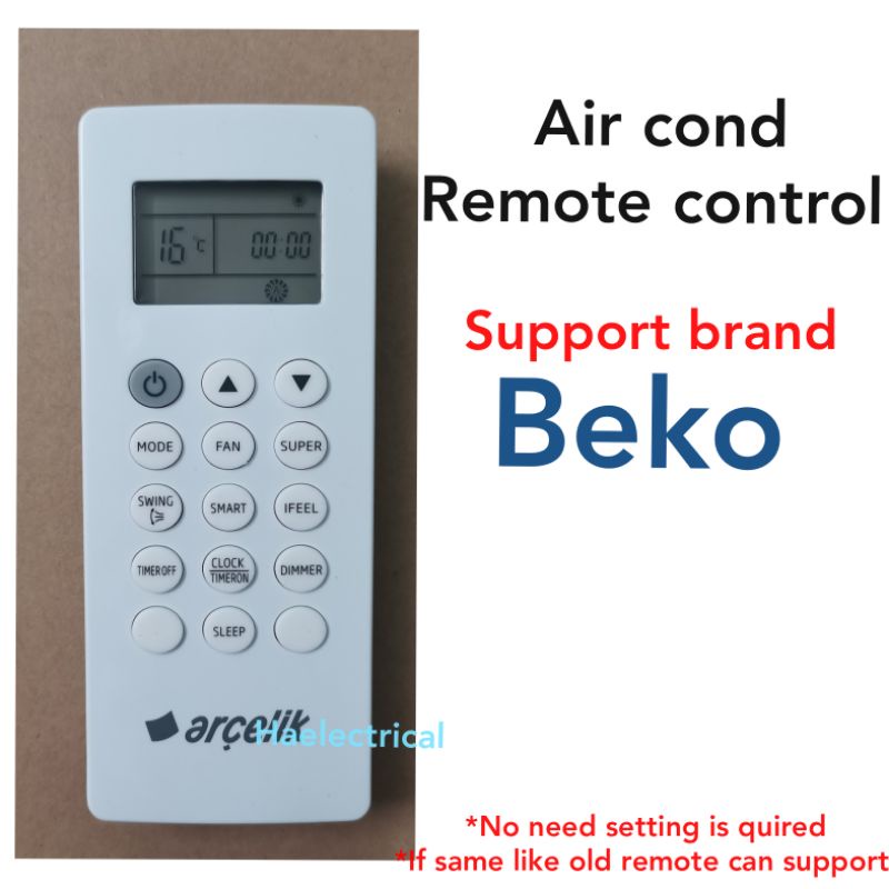 Air cond remote control for BEKO Shopee Malaysia