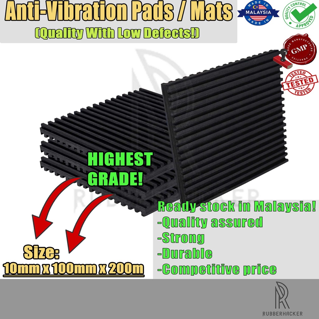 AntiVibration Rubber Pad Mats for water pump sound reduction (10mm x