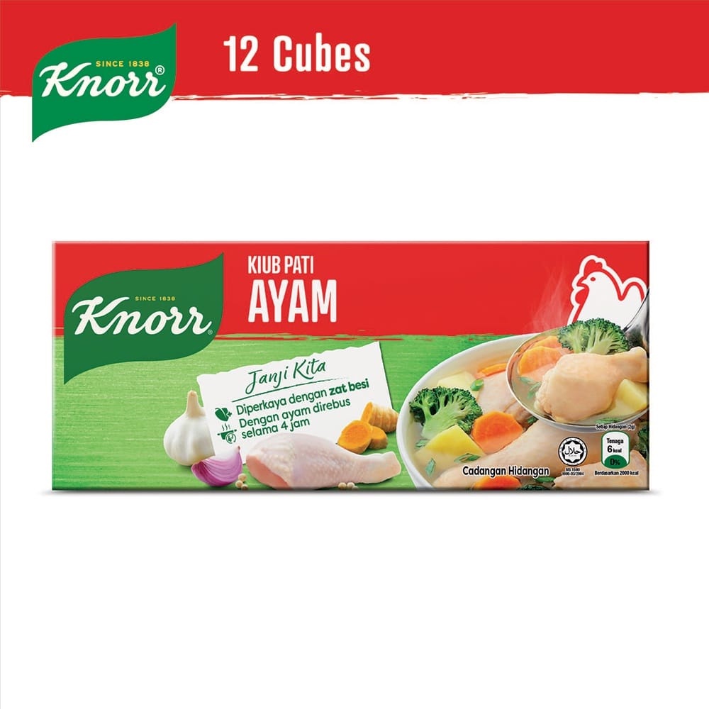 Knorr Seasoning Cube Chicken 12 Cubes 120g(EXP 07/2025) Shopee Malaysia