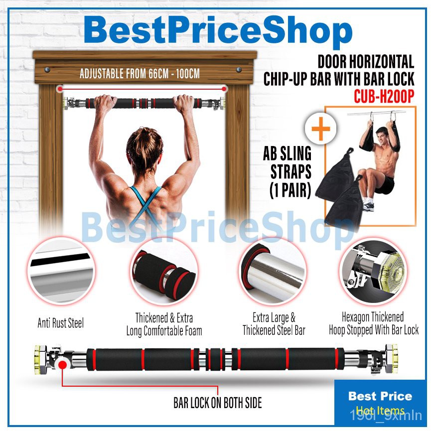 BPS Hexagon Edge Chin Up Bar Pull Up Doorway Door Gym Bars Super Heavy