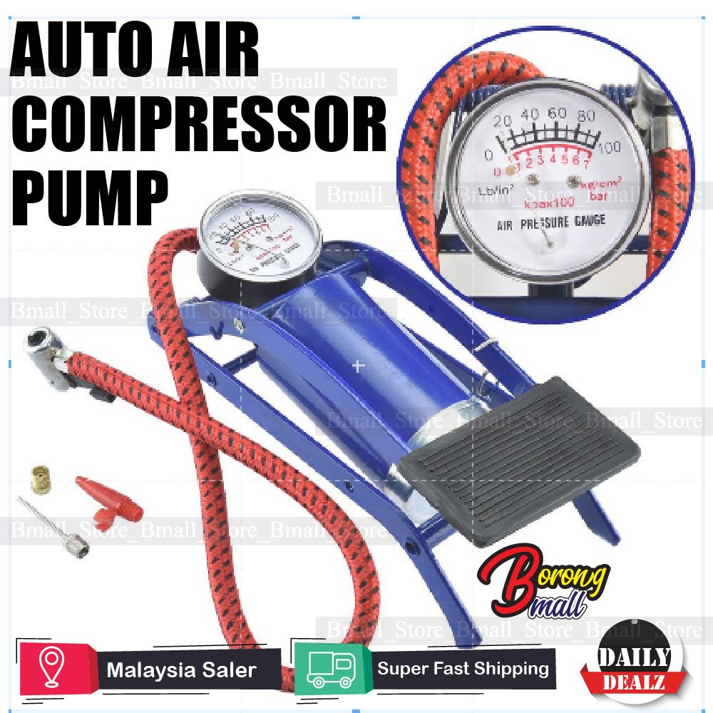 Single Barrel Foot Pump Pedal Cylinder Inflator Air Compressor Pressure