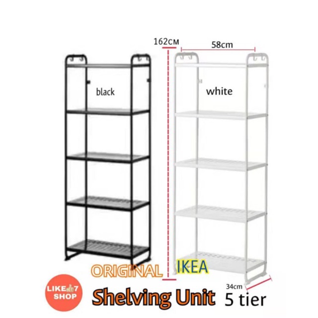 IKEA MULIG Shelving unit 5 Tier (Black,White) Shopee Malaysia