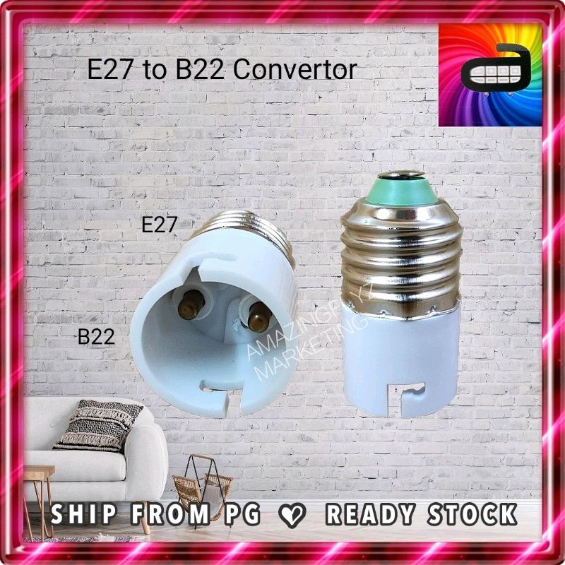 E27 to B22 Lamp Holder Socket Converter Adaptor(1pcs) Shopee Malaysia