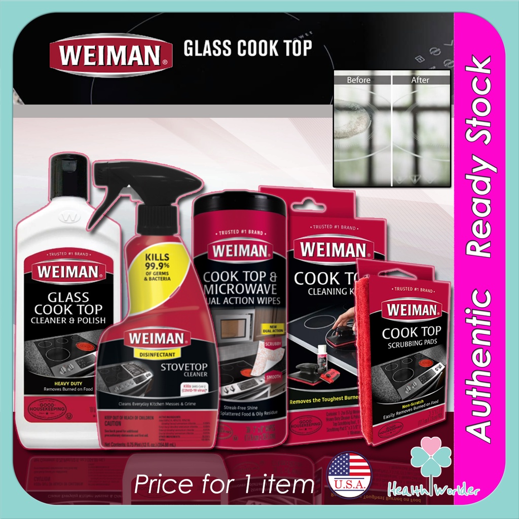 Weiman Ceramic and Glass Cooktop Cleaner Glass Disinfecting Stovetop Cleaner Heavy Duty