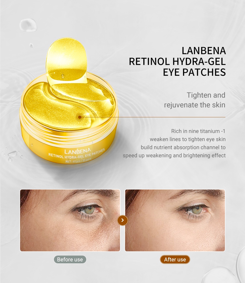 Lanbena Hyaluronic Acid Collagen Moisturizing Eye Mask Remover Dark
