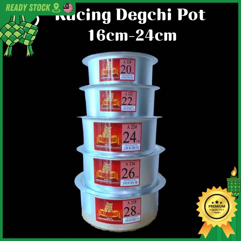 Cap Kucing Aluminium Degchi Pot 16cm 24cm/ Periuk Aluminium Cap kucing