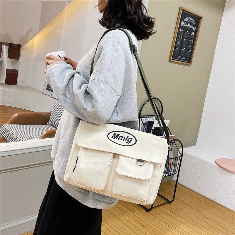 Canvas Messenger Bag Multipocket Shopee Malaysia