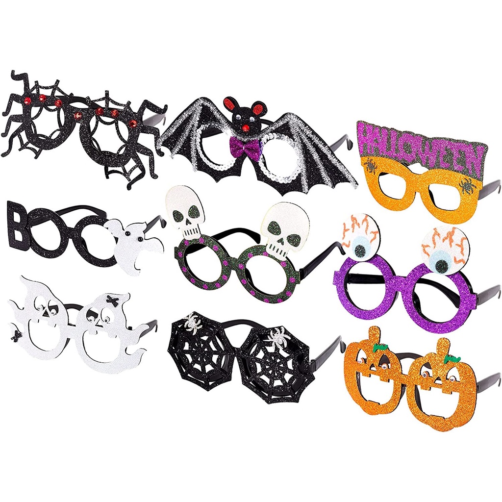 Halloween Glasses Spectacles Party Funny Glitter Pumpkin Spider 