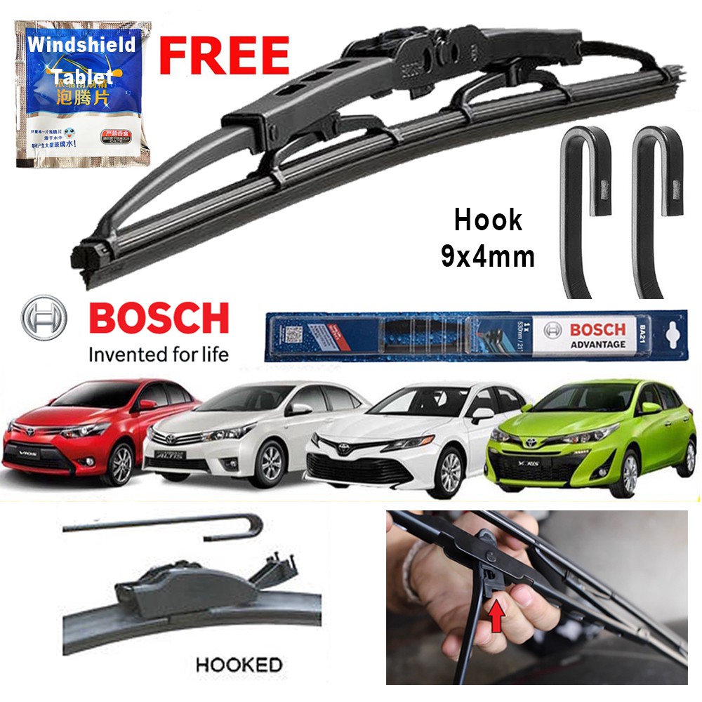 [Free Gift🎁] BOSCH ADVANTAGE WIPER BLADE COMPATIBLE ALL UHOOK TYPE FOR
