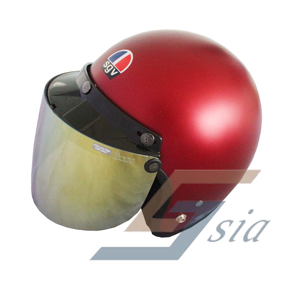 SGV Matt Helmet (Matt Red) + BIKKO Visor (Iridium Gold) Shopee Malaysia