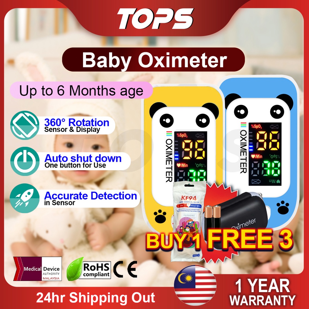 Baby Oximeter Kids Oxygen Monitor Oxymeter Children Portable Pulse Spo2