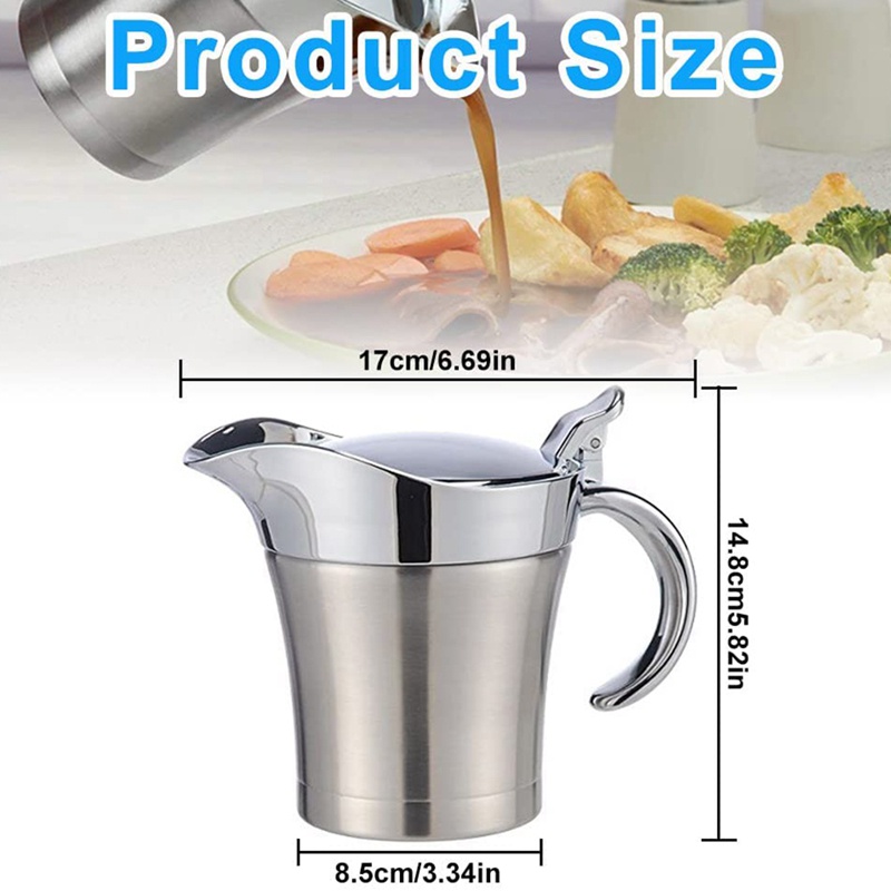 Gravy Boat Porcelain Stainless Steel Sauce Jug Thermal Milk Jug with Lid Sauce Jug Gravy Boat