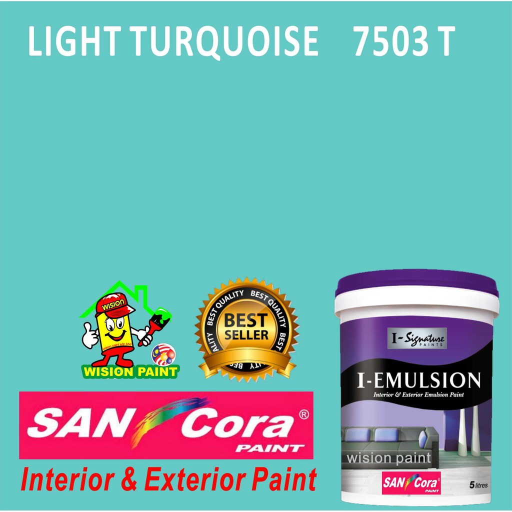LIGHT TURQUOISE 7503 T ( 5L ) SANCORA IEMULSION PAINT FOR INTERIOR AND