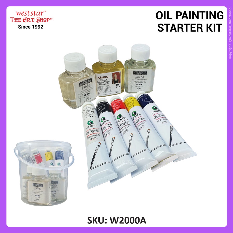 [Weststar TAS] Oil Painting Starter Kit Oil Paints + Mediums Shopee