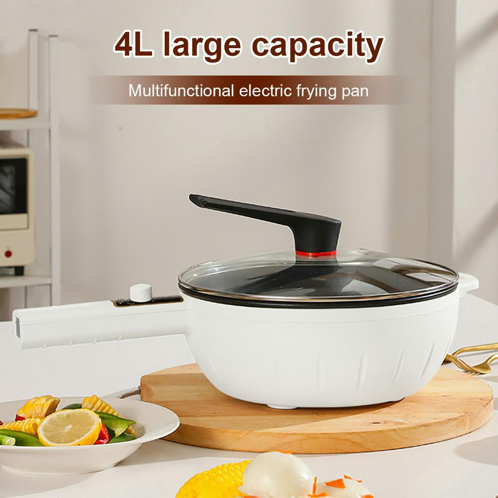 Yilizomana Electric Frying Pan NonStick Wok With Steamer Frying Pan