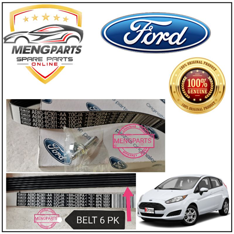 FORD FIESTA 1.5 1.6 FORD GENUINE PARTS FAN BELT ALTERNATOR BELT 6PK1037 (AE8Q6D314AB) DRIVE
