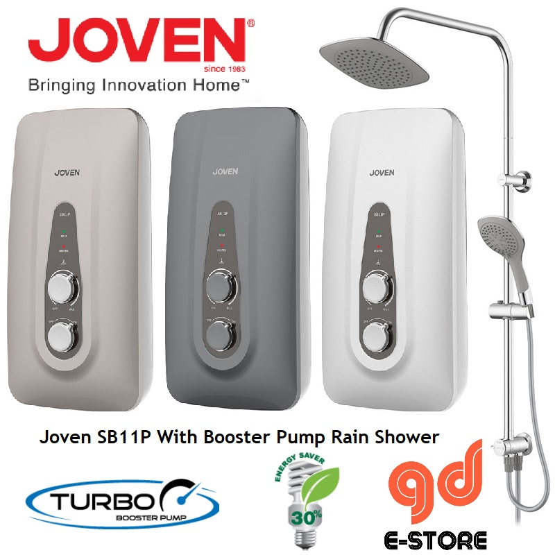 Joven Rain Shower SB11P Instant Water Heater Turbo Booster Low Noice Pump (Grey) Shopee Malaysia