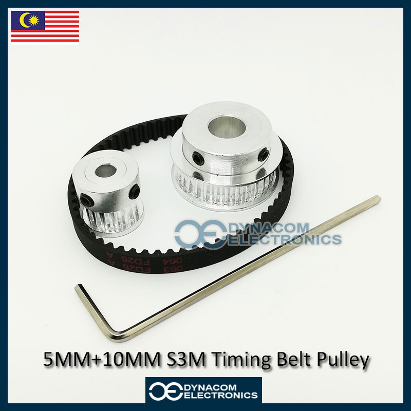 5MM10MM Aluminium S3M 180 Timing Belt And Pulleys CNC DIY Motor