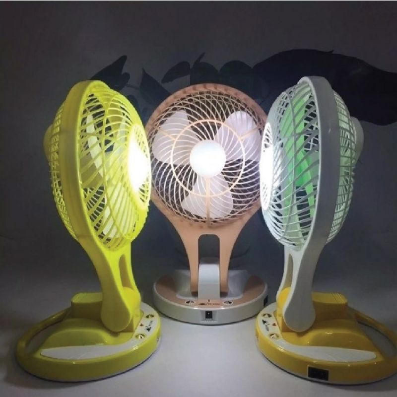 JR5580 Foldable Fan Portable Rechargeable Mini Fan with LED Light Desk