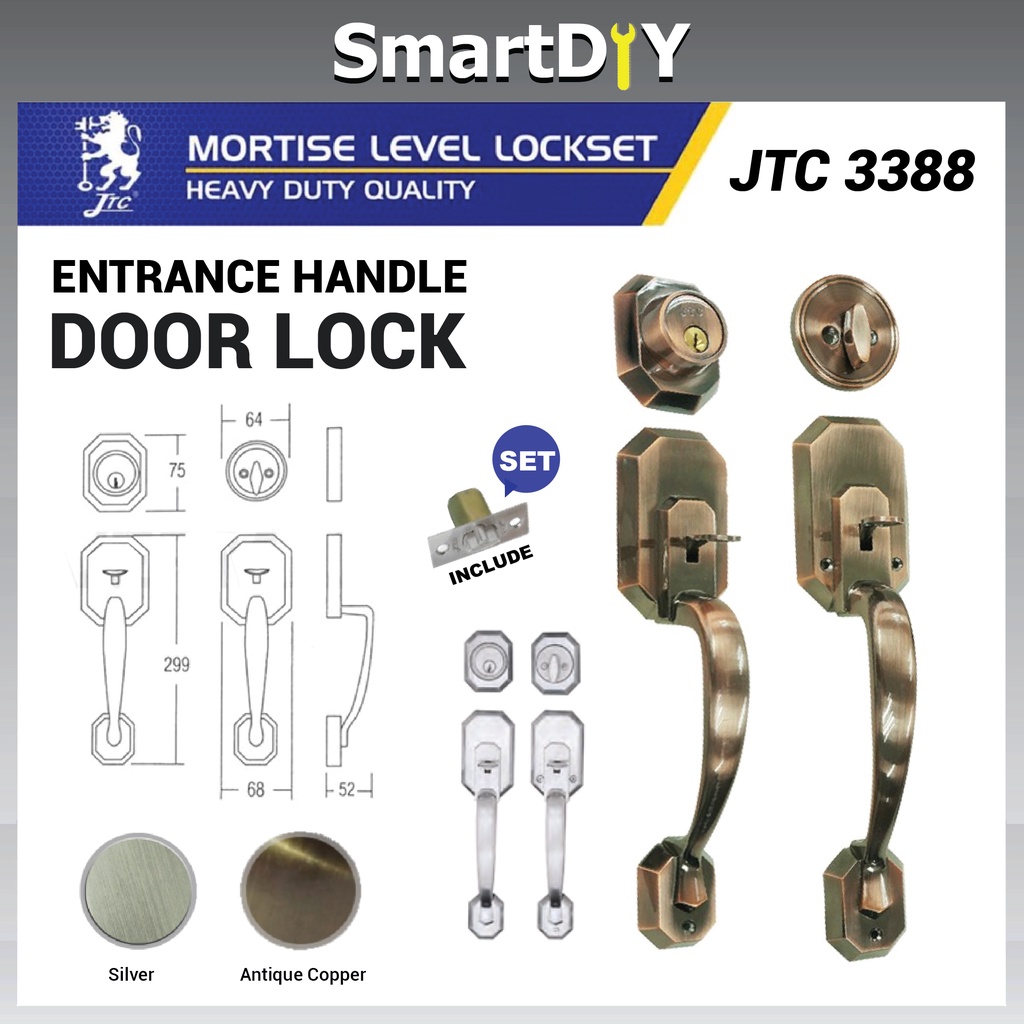 JTC 3388 AC / SN Main Entrance Door Lock / Entrance Door Lock Handle