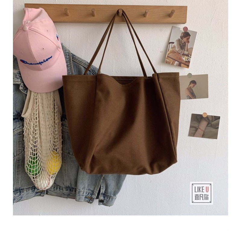 Malaysia Ready Stock Canvas Shoulder Tote Bag Shopee Malaysia