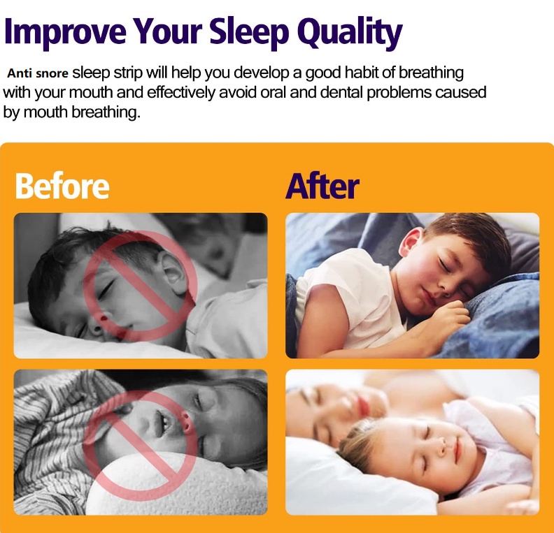 30pcs/Box Anti Snore Mouth Tape Suffocation Sleep Aid Nose Breath Train