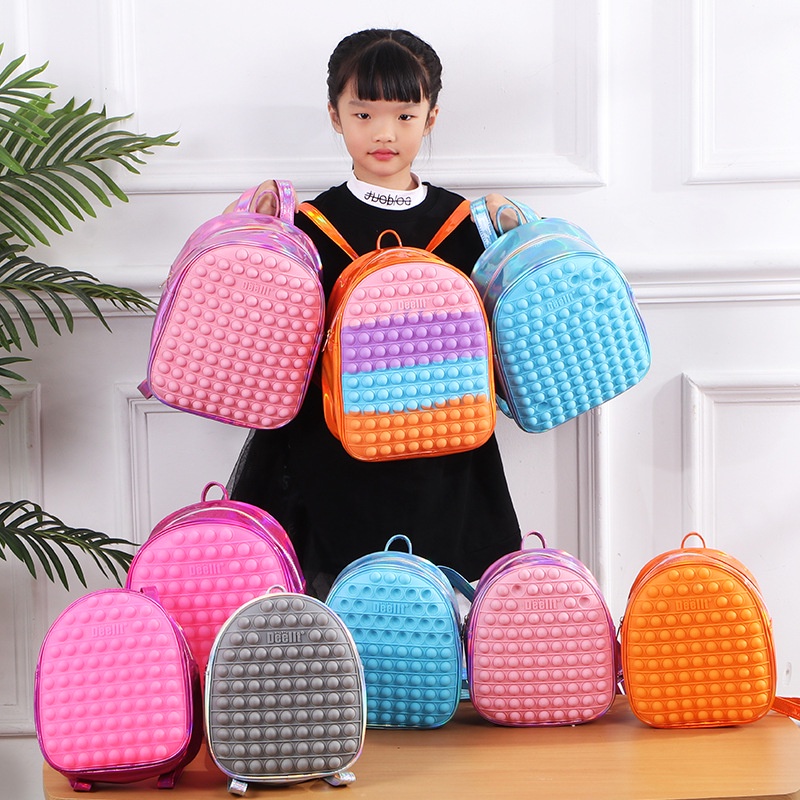 Pop It Backpacks Children's Schoolbag Fidget Toys Push Bubble Kids Bag