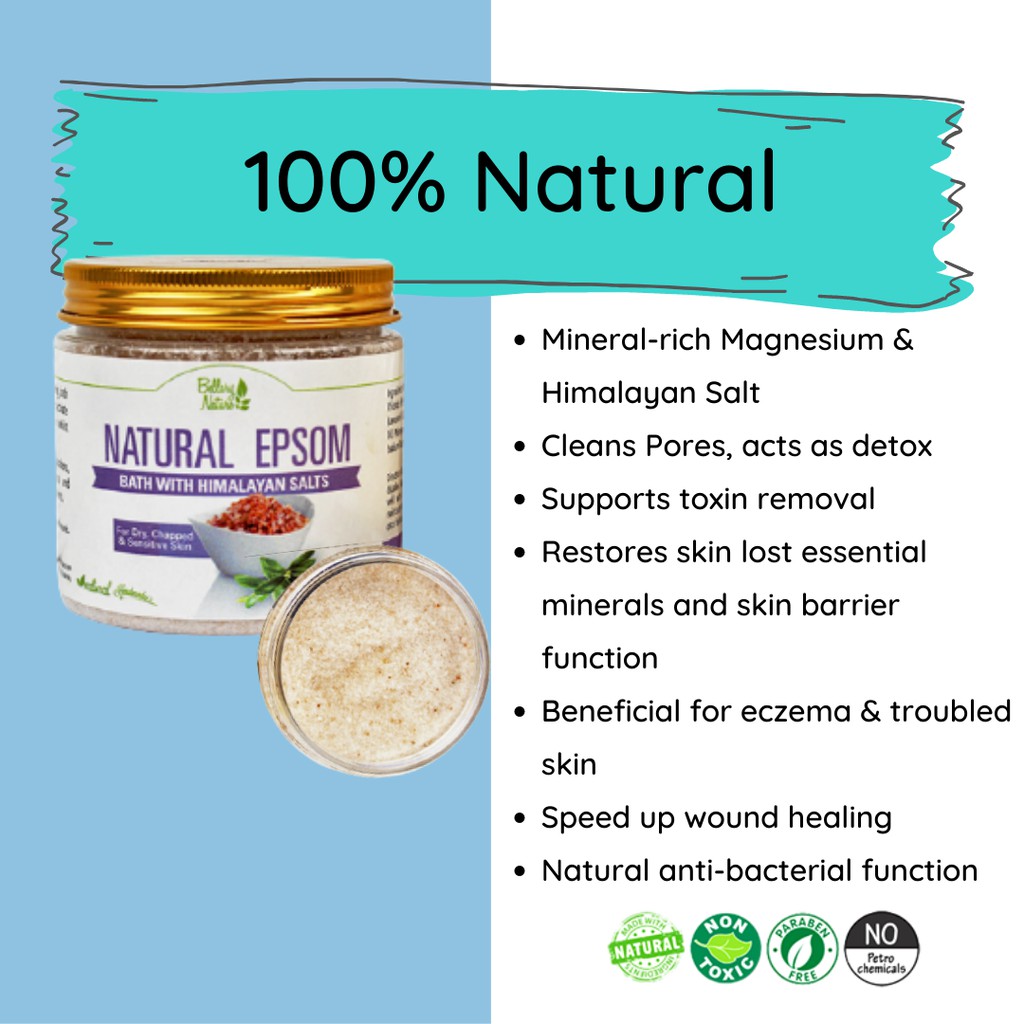 Bellary Nature Epsom & Himalayan Bath Salts (200g) (Eczema, Psoriasis