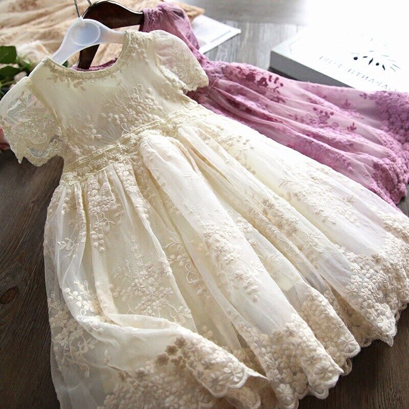 WFRV Fall Teens Girl Dresses For Child Floral Long Sleeve Gown Children