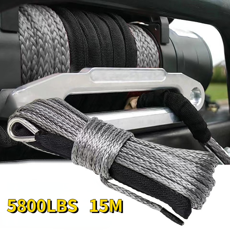 High Strength Synthetic Electric Winch Rope used for ATV & 4 x 4 15m x
