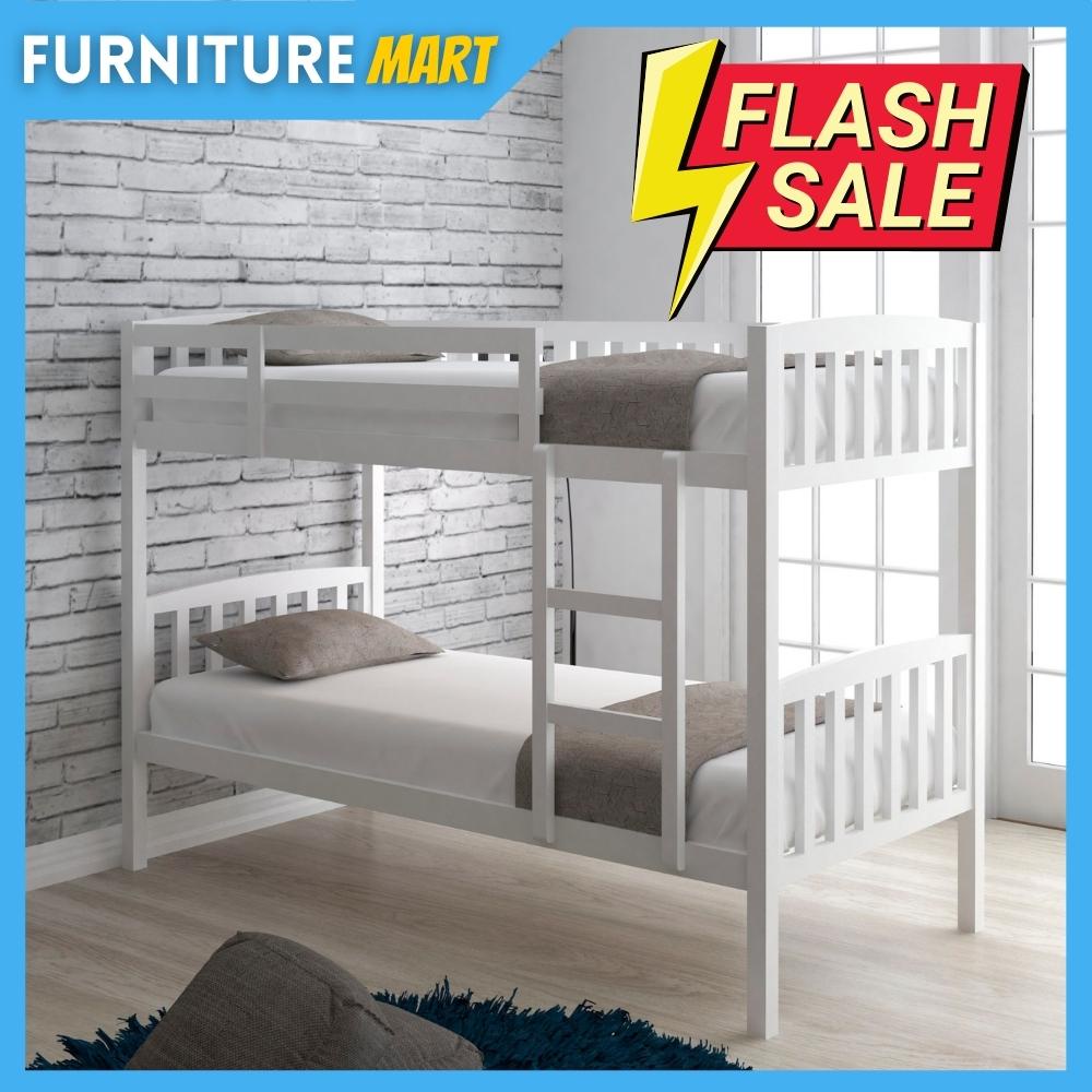 Furniture Mart DEBORAH solid wood double decker bunk bed/ ikea bed