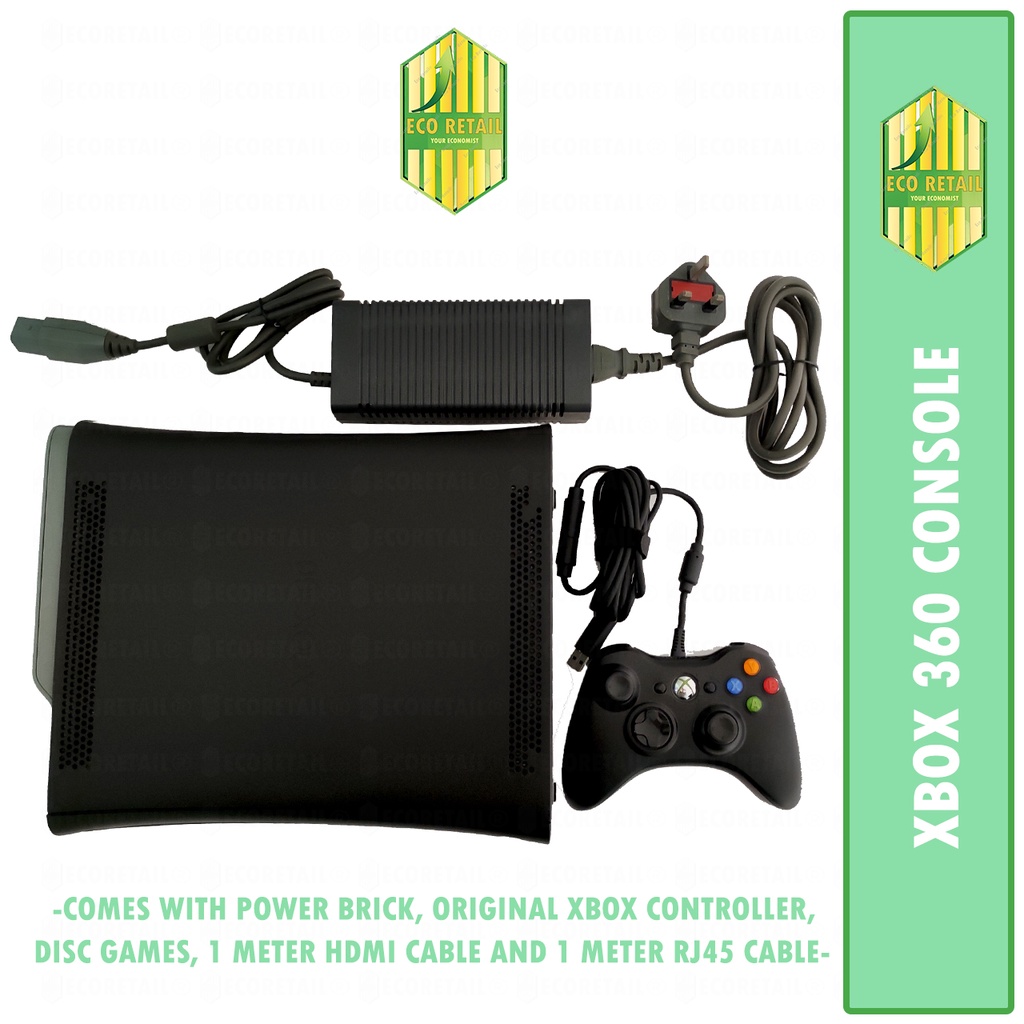 XBOX 360 CONSOLE FREE ORIGINAL XBOX CONTROLLER & FREE DISC GAMES & FREE