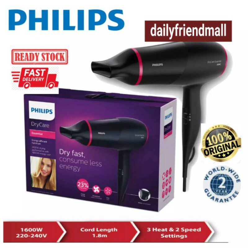 Philips BHD029 Dry care Essential Energy Efficient Hair dryer BHD029/03