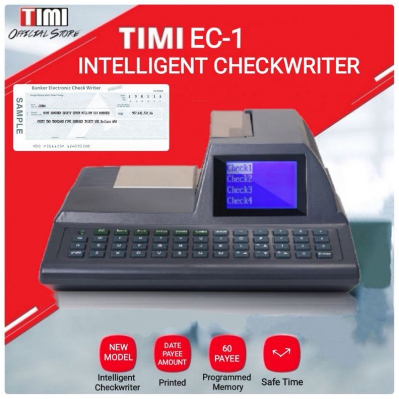 TIMI® EC1 INTELLIGENT CHECKWRITER INTELLIGENT CHEQUE WRITER CHECK