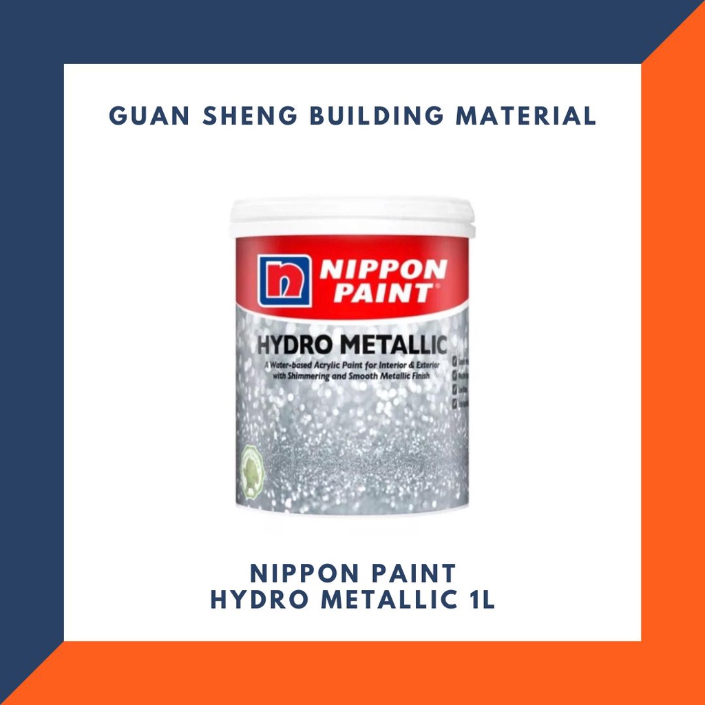 Nippon Hydro Metallic Water Base Acrylic Paint 1L, Wall/Wood/Iron