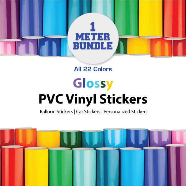 All 23 Colors 1 Meter Bundle Glossy PVC Vinyl Stickers / Balloon