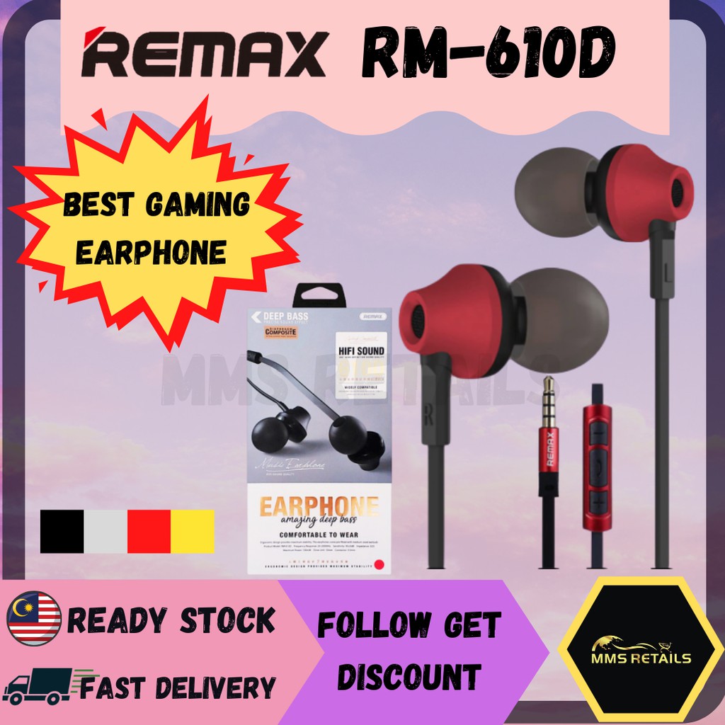 REMAX RM610D Super Bass InEar 120cm Wire Length Earphones RM610D