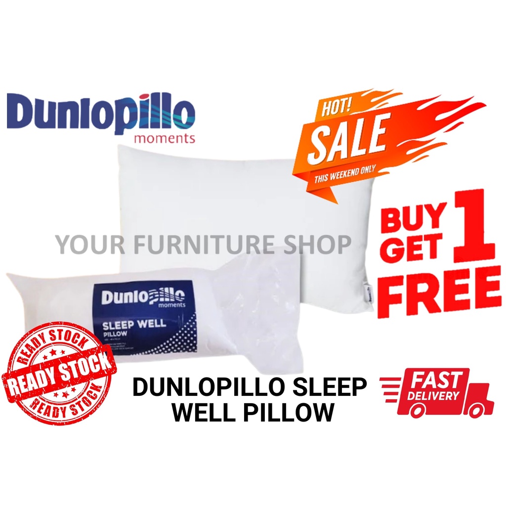 Dunlopillo Sleep Well Polyester Fiberfill Pillow (Buy 1 Free 1