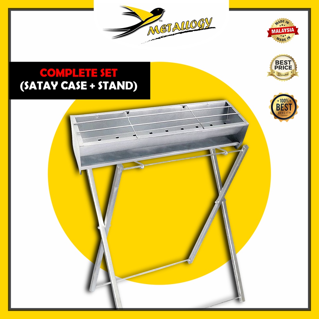 Metallogy Complete Set Dapur Satay Grill BBQ Traditional Folding Barbecue Charcoal Grill Stand