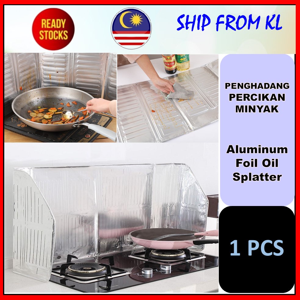 🔥ReadyStock🇲🇾🔥3 Sides Oil Splash Guard Aluminum Foil Stove Shield Oil