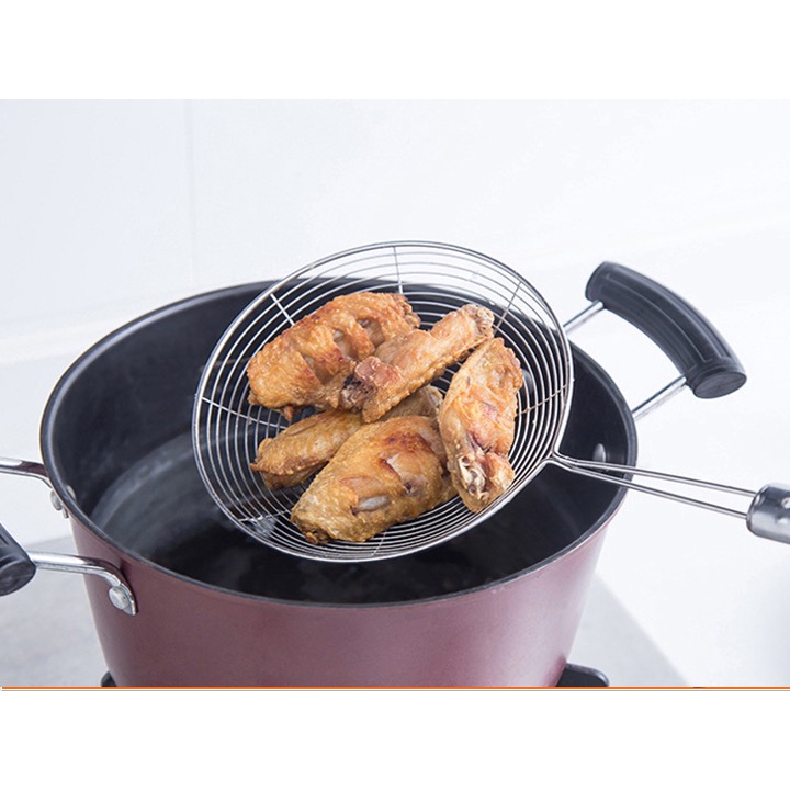 [ ]🔥HOT ITEM 🔥Long Handle Mesh Net Strainer Ladle Stainless Steel