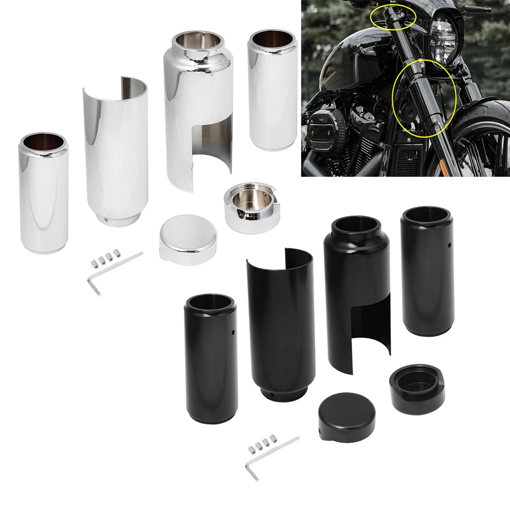 Motorcycle Front Fork Cover Set Tube Cap Kit Full Fork Boot Covers For