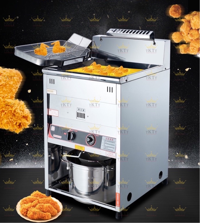 TKTT XL Commercial Gas Deep Fryer Stand Landed Automatic Temperature