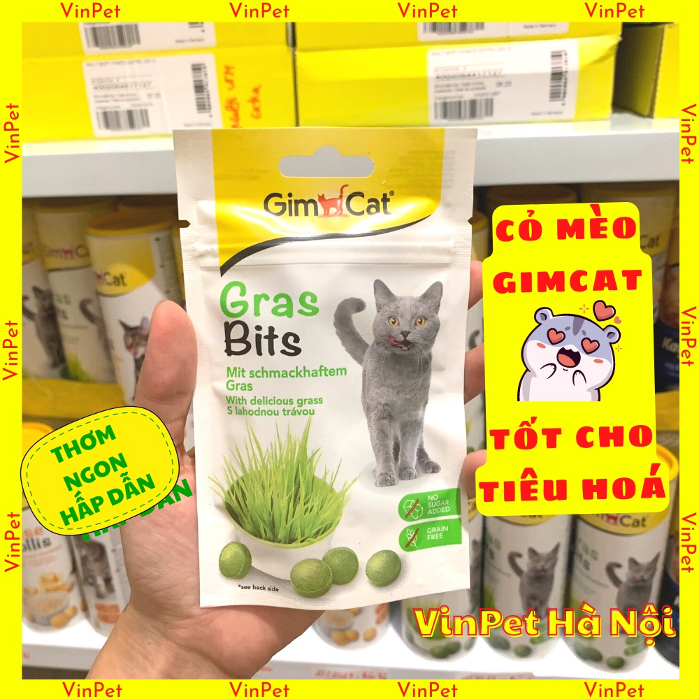 Gimcat GrasBits Cat Grass Tablets Digest Hair Buns, Aid Digestion, Supplement Fiber Imported